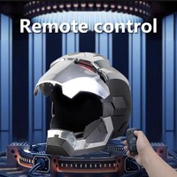 Casco Eléctrico Inteligente para Adultos con Máscara Facial Completa, Control Remoto, Luz y Sonido