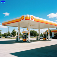 Structure de toit en acier préfabriqué lourd pour station-service, revêtement antirouille, pour le service de carburant au Sénégal