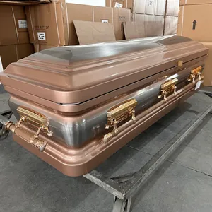 WUHU JINWOOD perlengkapan pemakaman peti mati logam untuk dijual