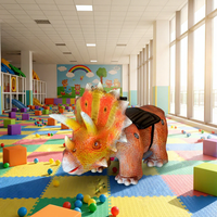 Équipement d'attraction pour aire de jeux intérieure/extérieure pour enfants, dinosaure animatronique grandeur nature télécommandé fait main pour centre commercial et lieux publics