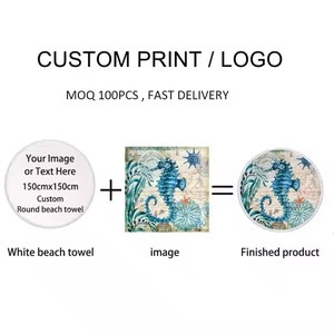 Oversize Vintage Art decoro Ocean Series in microfibra con frange rotondo telo mare assorbente arazzi mediazione Yoga Mat - Product Image 2