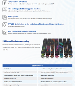 Distributeur d'<span class=keywords><strong>eau</strong></span> chaude et froide multifonctionnel tout-en-un, purificateur, cafetière, théière, UV-C LED, contrô<span class=keywords><strong>l</strong></span>é par application, plastique, ménage - Product Image 5