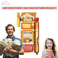 Distributeur automatique de pop-corn Caiyunjuan avec fonction SDK, paiement multi-mode (pièces/billets/cartes/code QR), capacité de 5 kg/80 tasses, 24 saveurs