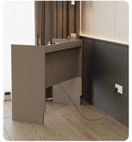 Armoire de rangement de chambre à coucher moderne et luxueuse, coiffeuse et table de maquillage avec panneau en bois massif multicouche, luxe léger