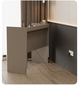 Armoire de rangement de chambre à coucher moderne et luxueuse, coiffeuse et table de maquillage avec panneau en bois massif multicouche, luxe léger - Product Image 4
