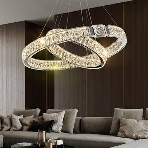 Lampe pendante moderne en cristal de cercle d'anneau de LED pour la maison et l'hôtel télécommande pour le salon - Product Image 5