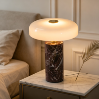 Lampe de table en marbre rechargeable de luxe, commande tactile, moderne, élégante, ambiance créative, lampe de bureau LED pour salon, table, bureau