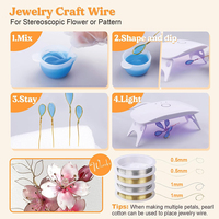 TIMESRUI Résine UV Dure pour Art Déco, Formes de Fleurs en Fil Métallique Créatives pour Mariage, Bijoux DIY, Décoration de Bracelets, Artisanat Écologique