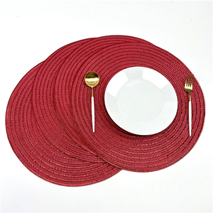 Le tovagliette rotonde natalizie in stile classico <span class=keywords><strong>Emme</strong></span> con un brillante vortice metallico di Design in polipropilene intrecciate in plastica resistente - Product Image 5