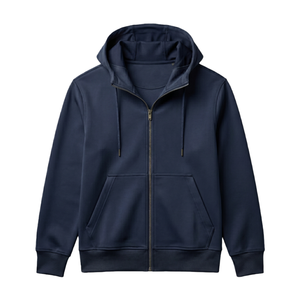 Felpa con Cappuccio e Zip da Uomo in Cotone Pesante di Alta Qualità 360GSM 400GSM, Tinta Unita, in Pile, <span class=keywords><strong>Abbigliamento</strong></span> Casual - Fornitore - Product Image 3