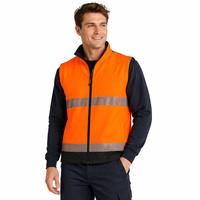 Gilet Softshell pour homme, imperméable, coupe-vent, doublure en microfleece, impression numérique réfléchissante haute visibilité - Équipement de travail par temps froid