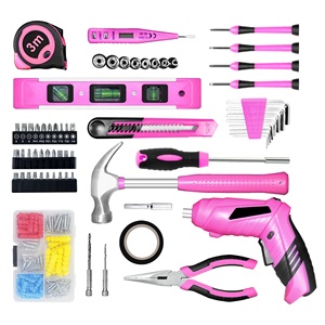 Juego de Herramientas Combinadas de 130 Piezas para Mujer con Caja de Almacenamiento de Plástico para Reparaciones del Hogar y Trabajos de <span class=keywords><strong>Madera</strong></span> - Product Image 2