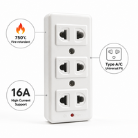 Multiprise industrielle CJYW YW-209 à 3 prises murales, durable, indice de protection IP20, câble de 0,5 m, 220 V, Asie du Sud-Est, Cambodge
