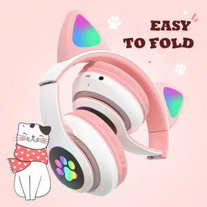 <span class=keywords><strong>Auriculares</strong></span> Deportivos Estéreo Inalámbricos con Orejas <span class=keywords><strong>de</strong></span> Gato para Niños, <span class=keywords><strong>Auriculares</strong></span> Deportivos con Orejas <span class=keywords><strong>de</strong></span> Gato, Color Rosa, Bonitos - Product Image 2