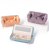 Boîtes de rangement de bijoux de maquillage de Style canapé fin créatif de luxe nouvelle mode Mini poignée avec miroir