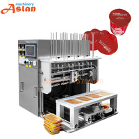 Otomatis Nampan Aluminium Mangkuk Tutup Dispenser Sealer Mesin Takeaway Insulasi Foil Mangkuk Mesin Penyegel