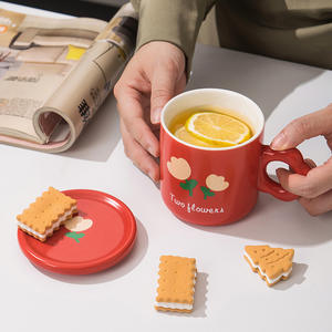 Mug en céramique personnalisable avec couvercle, motif dessin animé mignon pour fille, usage domestique, créatif, pour couple, fête, 301-400 ml, compatible lave-vaisselle et micro-ondes - Product Image 4