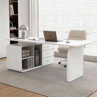 Ensemble de bureau de direction de luxe léger, table de patron minimaliste moderne pour bureau de directeur et de président