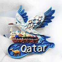 Aimants de réfrigérateur 3D en résine Asie Oman Qatar, souvenir touristique, autocollant de réfrigérateur, cadeau artisanal, décoration