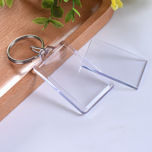 Trống nhựa hình chữ nhật rõ ràng <span class=keywords><strong>Acrylic</strong></span> khung ảnh Keychain nhựa trong suốt vòng chìa khóa - Product Image 5