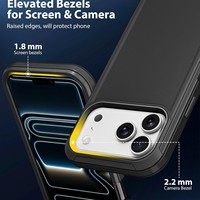 Funda Protectora Rígida JUNBO de Color Sólido con Triple Protección para iPhone 18 17 16 15 Pro Max, Resistente a Impactos