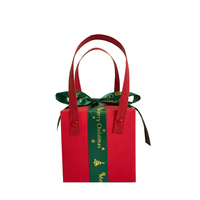 Boîte cadeau portable de Noël en papier synthétique rigide réutilisable et recyclable avec ruban, design imprimé UV, taille personnalisable