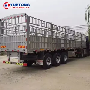 Factory superior quality Cargo Livestock Sugar Cane Stake Fence SemiTrailer For Sale 3 axles cargo transport semi trailer