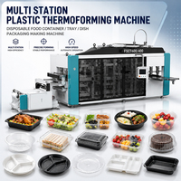 Multi-station PP PS PET PVC wegwerp voedselbordjes, lunchschalen, plastic borden thermoformmachine