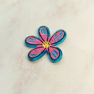 Nouveau produit créatif Transparent en relief Graffiti fleur de cerisier couleur boucles d'oreilles bricolage accessoires acrylique charme accessoires - Product Image 5