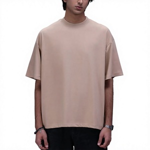 Camiseta Boxy Personalizada para Hombre, Algodón Grueso, Corte Holgado, Manga Corta, Cuello Redondo, Camiseta Lisa Estilo Urbano, Ropa OEM - Product Image 1