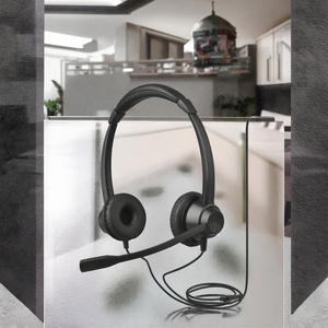 ชุดหูฟังไมโครโฟน H76D USB ตัดเสียงรบกวนหูฟังคอมพิวเตอร์สเตอริโอสำหรับธุรกิจ Skype softphone ศูนย์โทรศัพท์ใช้ในสำนักงาน - Product Image 3