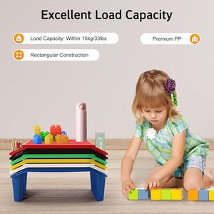 Plateau d'activités portable empilable en plastique pour enfants avec rangement latéral pour dessin, collations et études A905260 Stacka – Offre Spéciale - Product Image 2