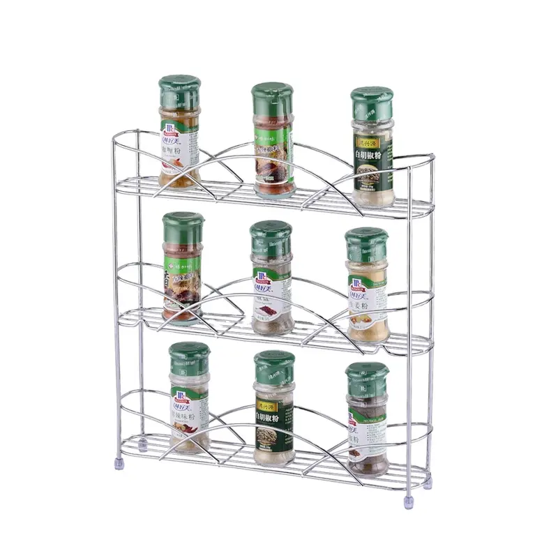 3tier countertop black kitchen hanging plastic glass spice jar storage rack holder cabinet organizer