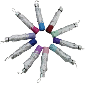 Parapluie publicitaire en gros à bas prix - Double usage, protection solaire/pluie, revêtement argenté, logo personnalisé, 7 couleurs - Product Image 4