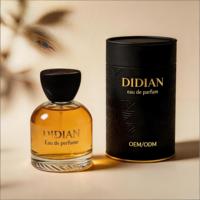 Flacon de parfum en verre ambré dégradé rond de 50 ml, 30 ml, 100 ml avec emballage boîte et couvercle en bois – Contenant de parfum en verre – Offre Spéciale