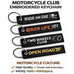 Porte-clés brodé personnalisé double face avec texte, logo ou design moto – Tendance et original - Product Image 5