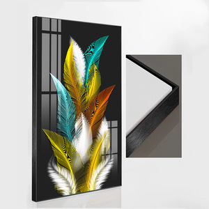 Nhà Máy Bán Buôn Đầy Màu Sắc Lông Trừu Tượng Lông Nhôm Khung Hợp Kim Vải In Ấn Ánh Sáng Tường Sang Trọng Sơn - Product Image 4