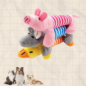 CE sertifikalı köpek dayanıklı interaktif çiğneme sıkmak oyuncak karikatür tarzı ördek domuz fil dolması peluş köpek gıcırtılı oyuncak köpek için - Product Image 2