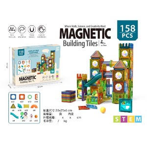 200pcs giáo dục lắp ráp từ tính xây dựng khối ống Ống đồ chơi ánh sáng mát mẻ từ đường ống đồ chơi trẻ em ghép hình câu đố - Product Image 4