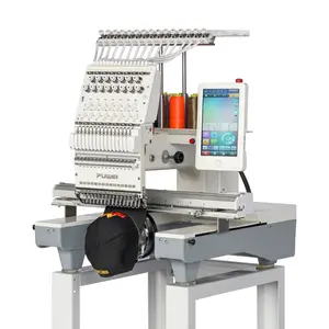 Fuwei single head 15 needles computerized embroidery machine price for hat T-shirt and flat c ap embroidery machines