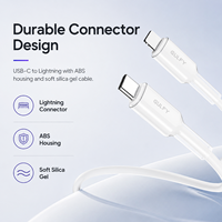 En stock, câble de charge rapide USB-C vers 8 broches de 2 m en silicone souple, cordon de synchronisation de données pour iPhone, iPad et appareils à 8 broches