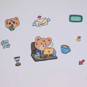 Uv tùy chỉnh in ấn không thấm nước bền Hàn Quốc phim hoạt hình Deco tổng hợp giấy Sticker Nụ Hôn cắt Sticker Sheets - Product Image 3