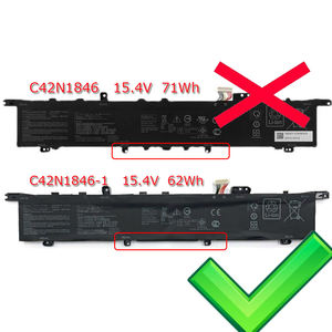 แบตเตอรี่แล็ปท็อป62Wh C42N1846-1 15.4V ของแท้ใหม่สำหรับ <span class=keywords><strong>Asus</strong></span> <span class=keywords><strong>Zenbook</strong></span> <span class=keywords><strong>Pro</strong></span> <span class=keywords><strong>Duo</strong></span> <span class=keywords><strong>UX581</strong></span> UX581G UX581GV C42N1846 UX581LV - Product Image 2
