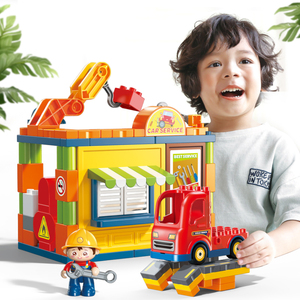 FEELO FL42030 Taller de reparación de automóviles 82 piezas Juego de bloques de construcción grandes para niños Juguete educativo Bloques de construcción clásicos - Product Image 6