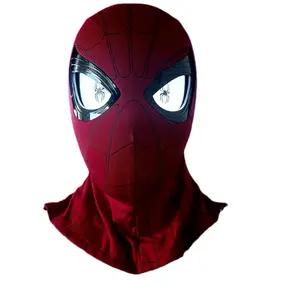 Halloween Electronic Led Face Blinking Winking Suit Eyes Move Lenses Animated Ring Remote Control Spider-man Mask For Kids Adult