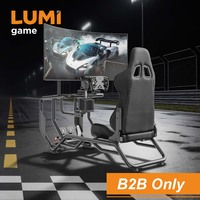 Simulador de Carreras Ajustable LRS14-BS04, Estructura Inclinable con Soporte para Volante, Plataforma de Juego de Carreras para PC, Compatible con Logitech G29 G920 F1