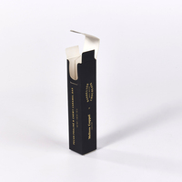 Emballage pliable en carton noir recyclable pour barres de céréales et noix, estampillé à chaud or, carton alimentaire sécurisé avec fond auto-verrouillant
