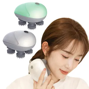 New Portable Mini Ipx7 Waterproof Wireless Vibrating Hair Led Electronic Head Scalp Massage Electric Devices For Stress Relief