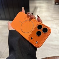 Étui de téléphone magnétique en cuir à motif pour iPhone 17 Air 16 15 14 12 13 Pro Max, coque de protection couleur unie
