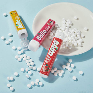 Pacchetto piccolo fette di menta senza zucchero tubo rotondo portatile alla menta <span class=keywords><strong>bianca</strong></span> fruttata dopo pasto caramelle unte alito fresco - Product Image 4